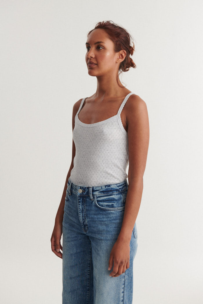 Basic Apparel Arense Strap Top Toppe 318 Light Grey Mel.